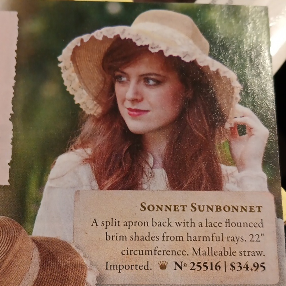 Victorian Trading Company Pink Lace-Trimmed Sun Hat